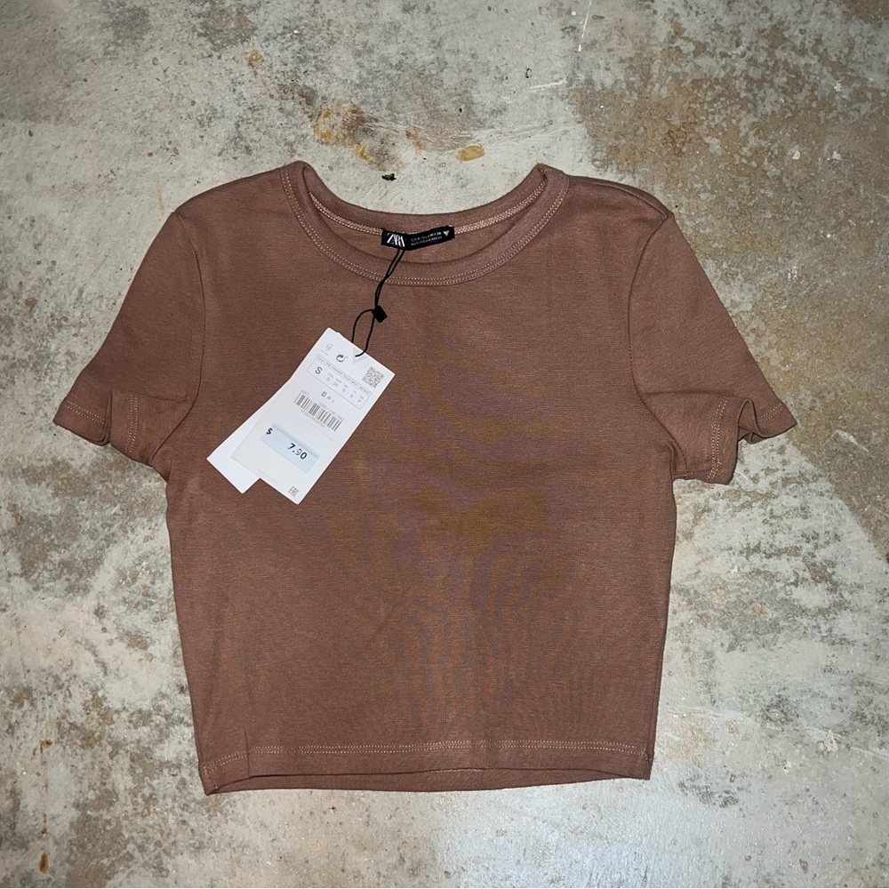 Zara brown crop top